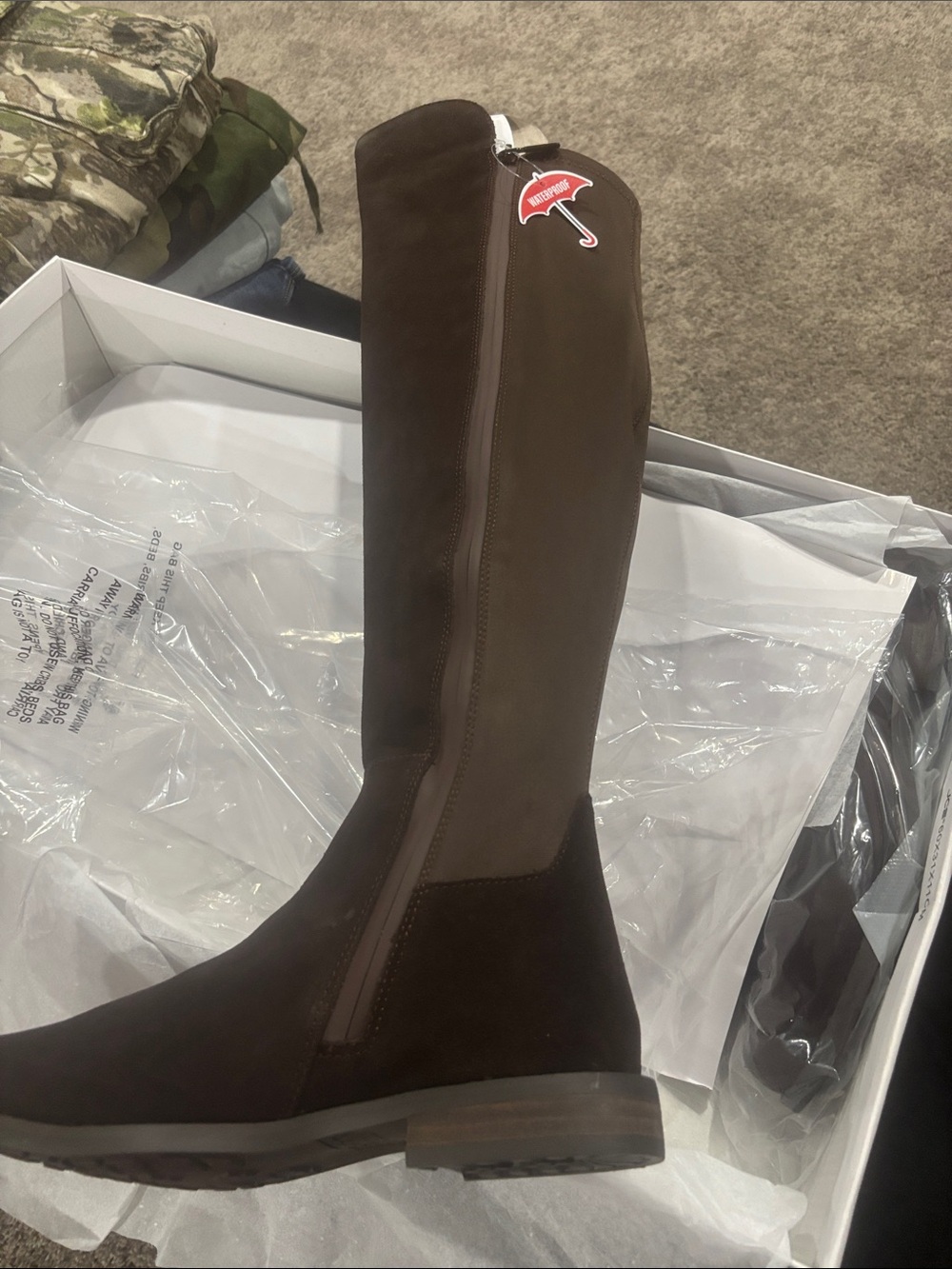 Ecco Brown Suede & Leather Mid-Calf Boots